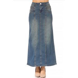 Long Denim Skirt No Split NWT Be-Girl